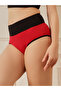 Red High Waist Cotton Blend Tummy Tucker Hipster - 6