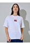 White Embroidered Cotton Oversized T-Shirt - 3