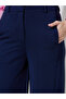Navy Blue Solid Wide Leg Pocket Details Trousers - 4
