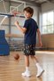 Boys Basketball Printed T-Shirt and Shorts 2-Piece Set – Yellow Navy Blue - 6