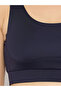 Navy Blue Solid Medium Impact Sports Bra with Removable Cup - 6