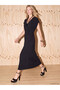 Esvab • Modern & Distinctive V-Fit Gathered Modal Blend Dress