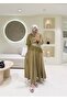Tassel Shawl Tencel Dress Olive - 4