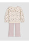 Ecru Floral Baby Girl Set - 3