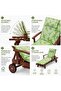 Wooden Sun Lounger Chair with Green Leaf Cushion | - 3
