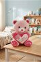 Pink Plush Bear with Heart 50cm Cute and Comfortable: Plush Sleeping Pillow and Hugging Companion Decorative Toy - 3