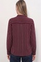 Women's Front Tie Striped Shirt 20404 - Burgundy - 3