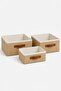 3-Piece Lidless Jute Organizer Set S + 2m Size Closet Shelf Bathroom Textile Organizer Storage Box - 6