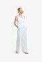 Women's Cooper Linen Tailored Button Front White Cami Top - 2