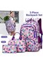 School Backpack for Girls, Teenage Laptop Bags Backpack and Lunch-Bag Set for Girls-Boys School Elementary Bookbags, 3Pcs Primary School Bag Backpack with Lunch Kit - 3