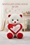 White Plush Bear with Heart 50cm Cute and Comfortable: Plush Sleeping Pillow and Hugging Companion Decorative Toy