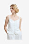 Women's Cooper Linen Tailored Button Front White Cami Top