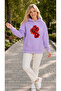Women's Three Red Poppy Printed Hooded Casual Basic Sweatshirt with Kangaroo Pocket