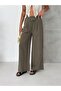 Gabardine Slim Belted Elastic Waist Trousers