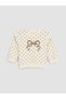 Vizyon New Season Ecru Bow Printed Baby Girl Set - 3