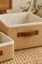3-Piece Lidless Jute Organizer Set S + 2m Size Closet Shelf Bathroom Textile Organizer Storage Box - 2