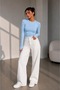 Soft Touch Finger-Loop Long Sleeve Basic Blouse St3439 - 3