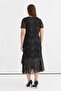 O-Neck Patterned Black Standard Women's Dress 25Ysl7593-Bb - 4