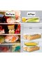 Pack of 3 Premium Clear Plastic Storage Box with Lid – Multipurpose Organizer for Fridge, Pantry, and Countertops - Refrigerator Organizer, Storage bins for Kitchen, Storage Container - 4