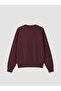 Burgundy Oversize Soft Touch Women's Sweatshirt - 2