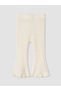 Özmarka New Season Beige Elastic Waist Baby Girl Spanish Style Leggings
