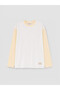 White Color Block Oversize Women's Sweatshirt Tunic - 6