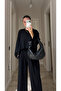 Black Bat Sleeve Detailed Trousers Set - 4025 - 3