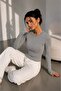 Soft Touch Finger-Loop Long Sleeve Basic Blouse St3439 - 4