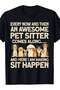تي شيرت مضحك للجنسين من Sitter Dog Babysitting Pet Sitting