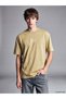 Beige Crew Neck Nyc Printed Men's T-Shirt