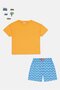 Kids Boy 3 Pcs Heather T-Shirt and Shorts with Iron on Patches, Multicolor - 2