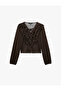 Layered Ruffle Tulle Lace-Up V-Neck Long Sleeve Tulle Blouse - 5