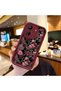 Redmi 13C 4g Compatible Stylish Burgundy Frame Nostalgic Peony Pattern Daily Use Protective Case - 2