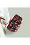 Realme C55 Compatible Stylish Burgundy Frame Nostalgic Peony Pattern Daily Use Protective Case - 4
