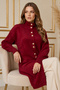 Buttoned Beard Cardigan N3265 Red - 3