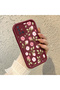 Samsung Galaxy A51 4g Compatible Soft Silicone Case with Burgundy Background Rose Flower Pattern