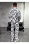 Patterned White Denim Set with Mega Pockets - 4