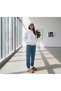 Women's White Hooded Sweatshirt with Rubber Detail on the Cuffs and Sweatpants - Set - 2