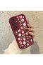 Samsung Galaxy A16 4G/5G Compatible Soft Silicone Case with Burgundy Background Rose Flower Pattern