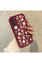 Vivo Y31/Y21D Compatible Burgundy Background Roses Flower Pattern Soft Silicone Shockproof Case