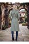 Women's Trendy Below-Knee Bondik Water-Repellent Fabric Lined Buttoned Belted Trench Coat Mint Green - 8