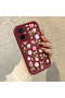 Tecno Camon 19 Neo Compatible Soft Silicone Shockproof Case with Burgundy Background Rose Flower Pattern