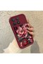 Redmi K90 5g Compatible Stylish Burgundy Frame Nostalgic Peony Pattern Daily Use Protective Case