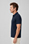 Men's Prestige Polo Collar T-Shirt 110S Pima Cotton Liquid Ammonia Mercerized Navy Blue M120-K0141-02 - 3