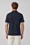 Men's Prestige Polo Collar T-Shirt 110S Pima Cotton Liquid Ammonia Mercerized Navy Blue M120-K0141-02 - 4