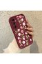 Samsung Galaxy A05S Compatible Burgundy Background Rose Flower Pattern Soft Silicone Shockproof Case