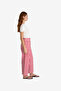 Women's Crimson Red Keller Cotton Striped Trouser - 4