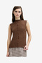 Women's Andie Textured Sleeveless Brown Top - 5