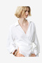 Women's Linen White Ariette Linen Blend Wrap Over Top - 3