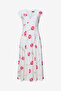 Women's Ivory/Pink Multi Cressida Faron Drape Midi Dress - 5